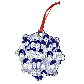 Άνθρωποι, Στολίδι Χριστουγεννιάτικο στολίδι snowflake ξύλινο 7.5cm