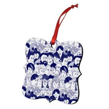 Άνθρωποι, Στολίδι Χριστουγεννιάτικο στολίδι polygon ξύλινο 7.5cm