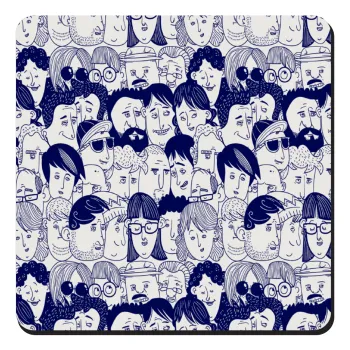 Άνθρωποι, Τετράγωνο μαγνητάκι ξύλινο 9x9cm