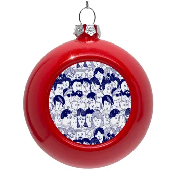 Άνθρωποι, Στολίδι Χριστουγεννιάτικη μπάλα δένδρου Κόκκινη 8cm