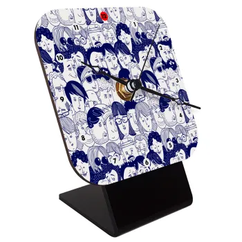 Άνθρωποι, Επιτραπέζιο ρολόι ξύλινο με δείκτες (10cm)