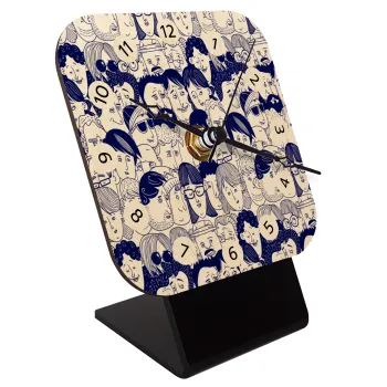 Άνθρωποι, Επιτραπέζιο ρολόι σε φυσικό ξύλο (10cm)