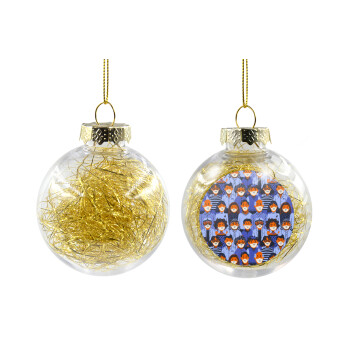 Επιδημία, Χριστουγεννιάτικη μπάλα δένδρου διάφανη με χρυσό γέμισμα 8cm