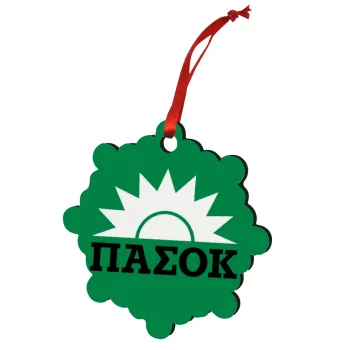 ΠΑΣΟΚ green, Στολίδι Χριστουγεννιάτικο στολίδι snowflake ξύλινο 7.5cm