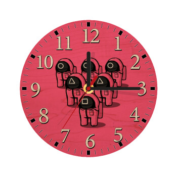 The squid game among us, Ρολόι τοίχου ξύλινο plywood (20cm)