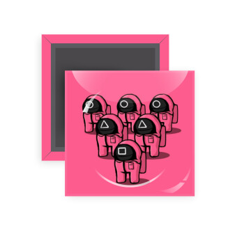 The squid game among us, Μαγνητάκι ψυγείου τετράγωνο διάστασης 5x5cm