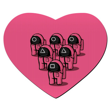 The squid game among us, Mousepad heart 23x20cm