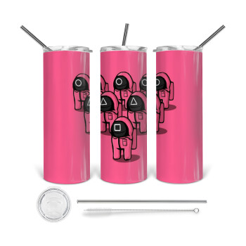 The squid game among us, Tumbler stainless steel 600ml, with metal straw & cleaning brush