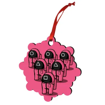 The squid game among us, Στολίδι Χριστουγεννιάτικο στολίδι snowflake ξύλινο 7.5cm