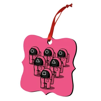 The squid game among us, Christmas ornament polygon wooden 7.5cm