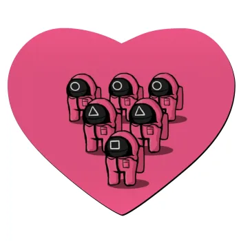 The squid game among us, Mousepad heart 23x20cm