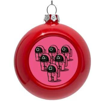 The squid game among us, Red Christmas tree ornament bauble 8cm