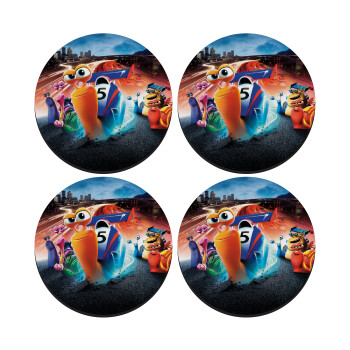 Turbo, ΣΕΤ 4 Σουβέρ ξύλινα στρογγυλά (9cm)