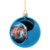 Blue Christmas tree ball ornament 8cm