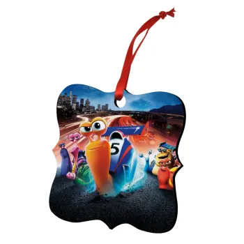 Turbo, Στολίδι Χριστουγεννιάτικο στολίδι polygon ξύλινο 7.5cm