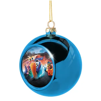 Turbo, Blue Christmas tree ball ornament 8cm