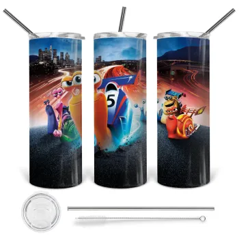 Turbo, Tumbler ποτήρι θερμό από ανοξείδωτο ατσάλι 600ml, με μεταλλικό καλαμάκι & βούρτσα καθαρισμού