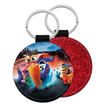 Turbo, Μπρελόκ Δερματίνη, στρογγυλό ΚΟΚΚΙΝΟ (5cm)