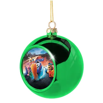 Turbo, Green Christmas tree ornament ball 8cm