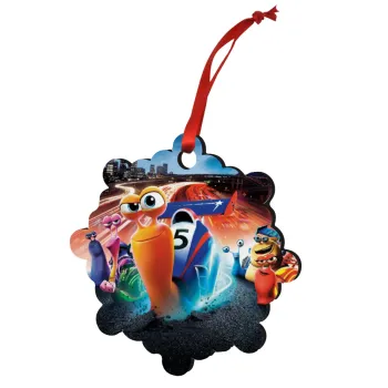 Turbo, Στολίδι Χριστουγεννιάτικο στολίδι snowflake ξύλινο 7.5cm