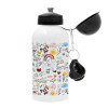 Doodle kids, Metal water bottle, White, aluminum 500ml