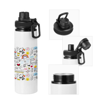 Doodle kids, Metal water bottle with safety cap, aluminum 850ml
