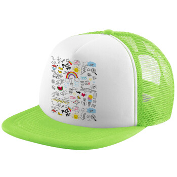 Doodle kids, Καπέλο Soft Trucker με Δίχτυ Πράσινο/Λευκό