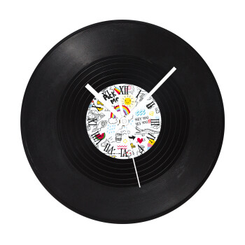 Doodle kids, Ρολόι τοίχου Βινύλιο (30cm)
