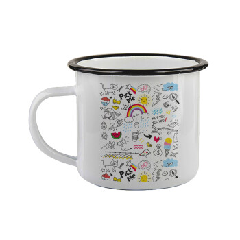 Doodle kids, Κούπα εμαγιέ με μαύρο χείλος 360ml