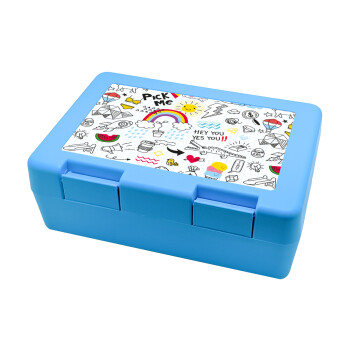 Doodle kids, Children's cookie container LIGHT BLUE 185x128x65mm (BPA free plastic)