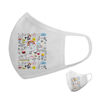 Doodle kids, Μάσκα υφασμάτινη υψηλής άνεσης παιδική (Δώρο πλαστική θήκη)