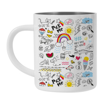 Doodle kids, Mug Stainless steel double wall 300ml