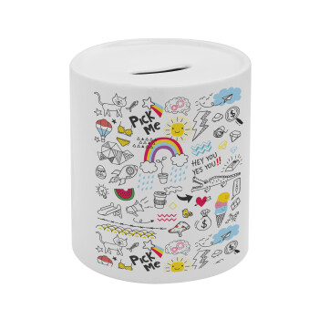 Doodle kids, Κουμπαράς πορσελάνης με τάπα