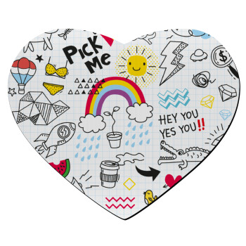 Doodle kids, Mousepad heart 23x20cm