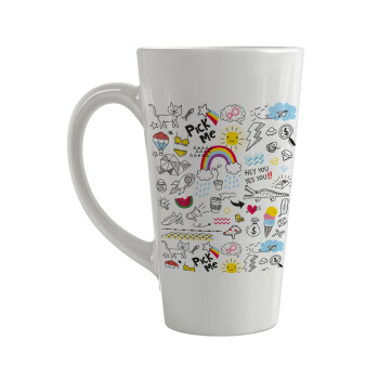 Doodle kids, Κούπα κωνική Latte Μεγάλη, κεραμική, 450ml