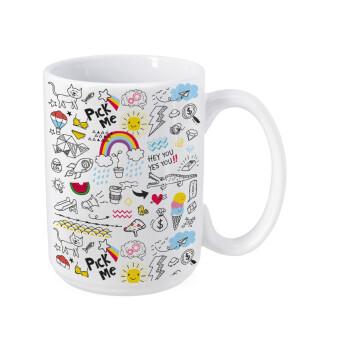 Doodle kids, Κούπα Mega, κεραμική, 450ml