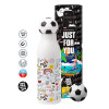 Soccer Metal mug thermos, double wall, 550ml