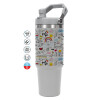 GREY color, 890ml (30oz) stainless Steel Tumbler with Handle