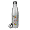 Metallic Glitter Silver Thermos Flask (Stainless steel), double-walled, 500ml