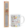 Easter Set, Ceramic Cup (330ml) & Easter aromatic flat candle (30cm) (GRAY)