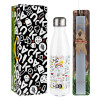 Easter candle, metallic white thermos bottle (500ml) & aromatic flat candle (30cm) (GRAY)