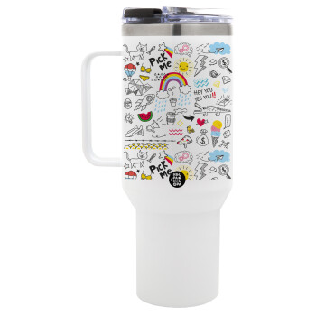 Doodle kids, Mega Stainless steel Tumbler with lid, double wall 1,2L