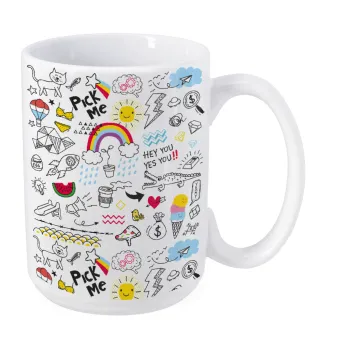 Doodle kids, Κούπα Mega, κεραμική, 450ml