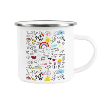 Doodle kids, Κούπα Μεταλλική εμαγιέ λευκη 360ml