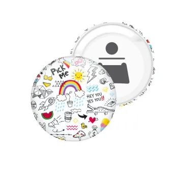 Doodle kids, Μαγνητάκι και ανοιχτήρι μπύρας στρογγυλό διάστασης 5,9cm