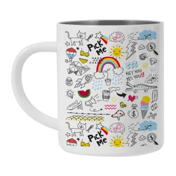 Doodle kids, Mug Stainless steel double wall 300ml