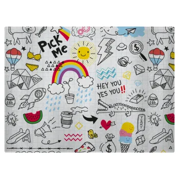 Doodle kids, Επιφάνεια κοπής γυάλινη (38x28cm)