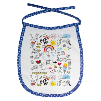 Doodle kids, Σαλιάρα μωρού αλέκιαστη με κορδόνι Μπλε