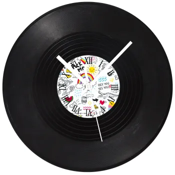 Doodle kids, Ρολόι τοίχου Βινύλιο (30cm)