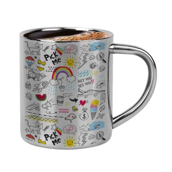 Doodle kids, Double-wall metal cup for espresso (220ml)